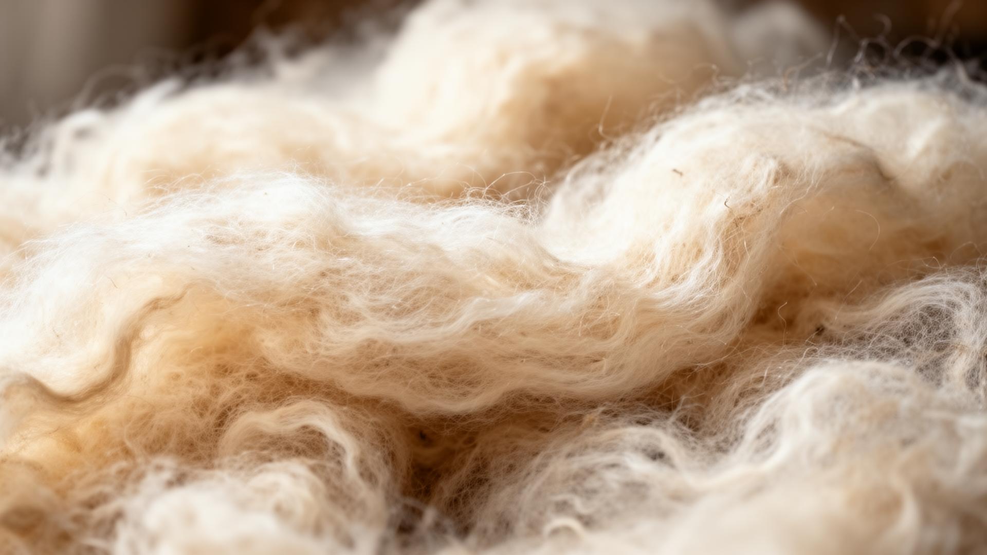 Macro of handfelted wool fibers